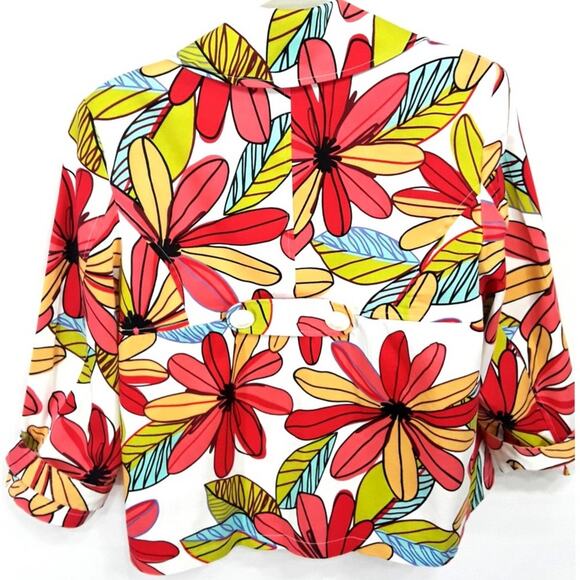 CR Sportswear Floral Lined Jacket Blazer Womens Size 8 EUC - Picture 2 of 7